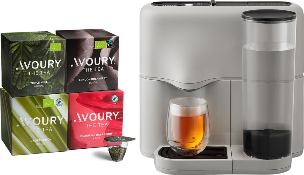 Avoury One Teemaschine – Premium Teemaschine für perfekten Teegenuss (Grey Black, im Bundle)