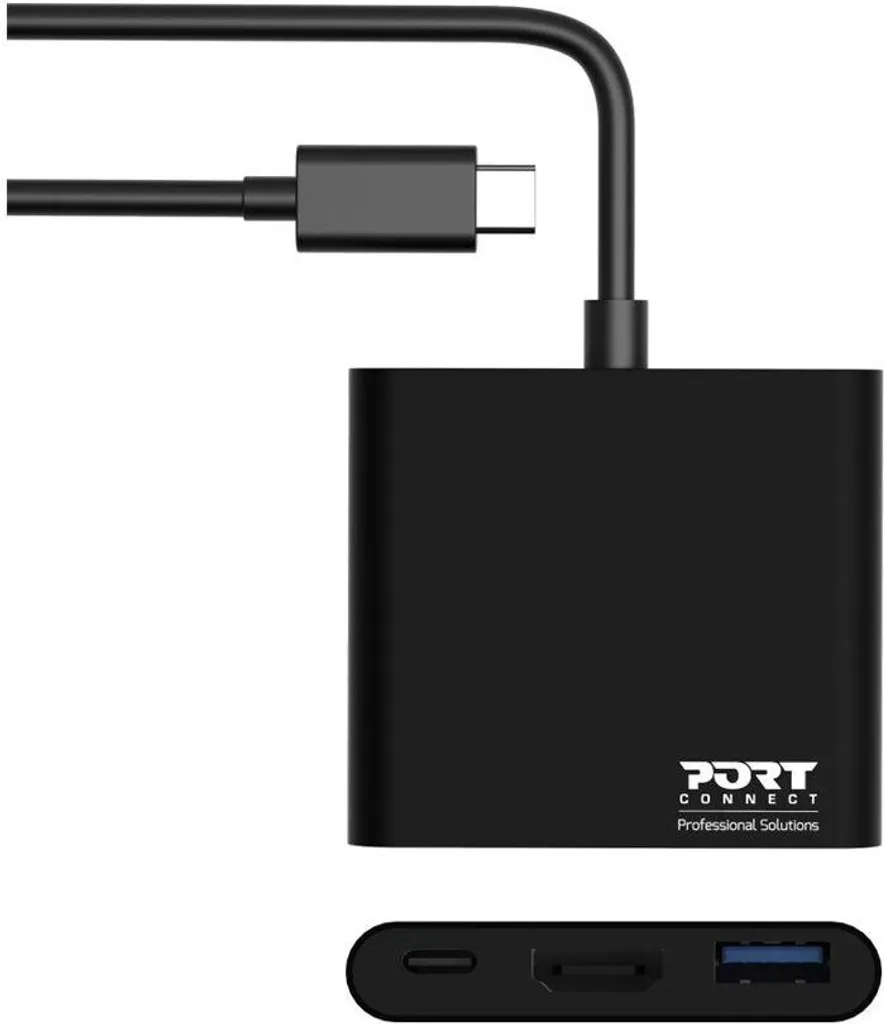 Port 900140 Adattatore Multiporta USB-C 3-in-1: 4K HDMI e Ricarica