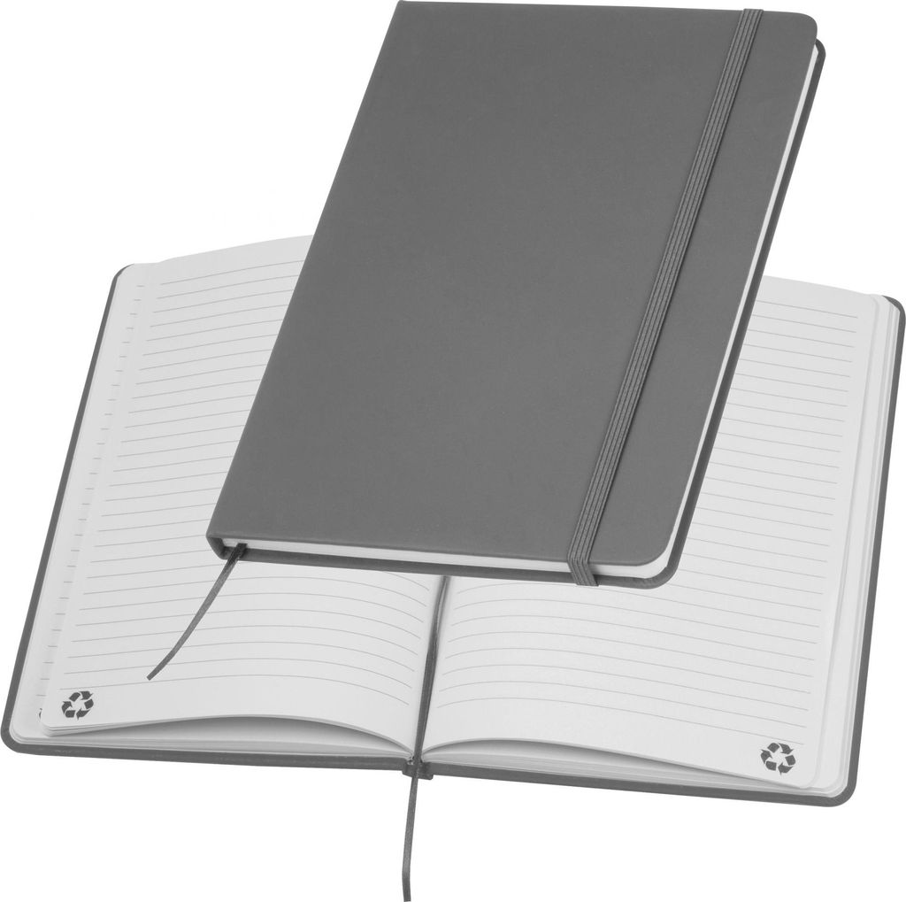 Notizbuch / DIN A5 / Umschlag aus Polyurethan/ 160 linierte Seiten / Farbe: grau