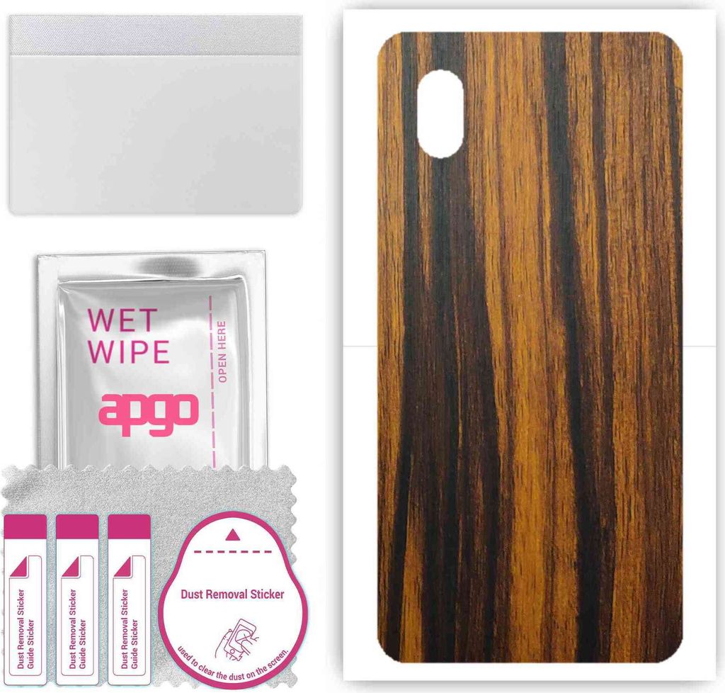 apgo Rückseite Schutzfolie, Skin, kompatibel mit Alcatel 1B (2020), Hinten Displayschutzfolie aus Vinylfolie, kratzfest, einfache Montage - Tigerwood