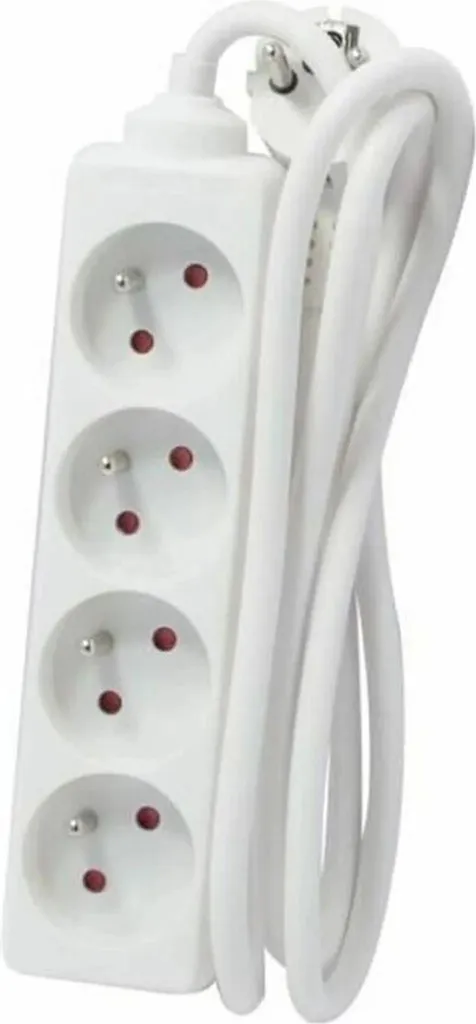 Multiprise CHACON TCD-blanc 4 prises 16A avec câble de 3 mètres long