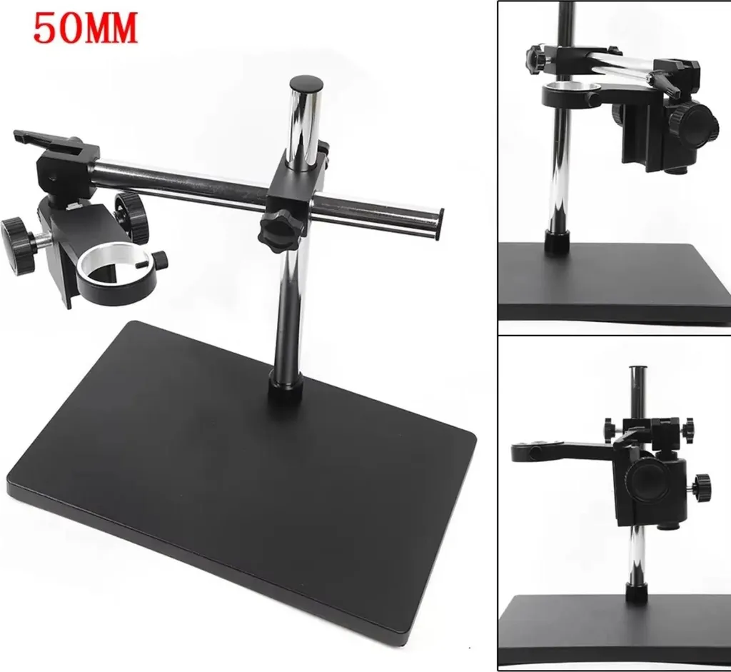Support pour microscope à bras pivotant en acier noir réglable 50cm - 3