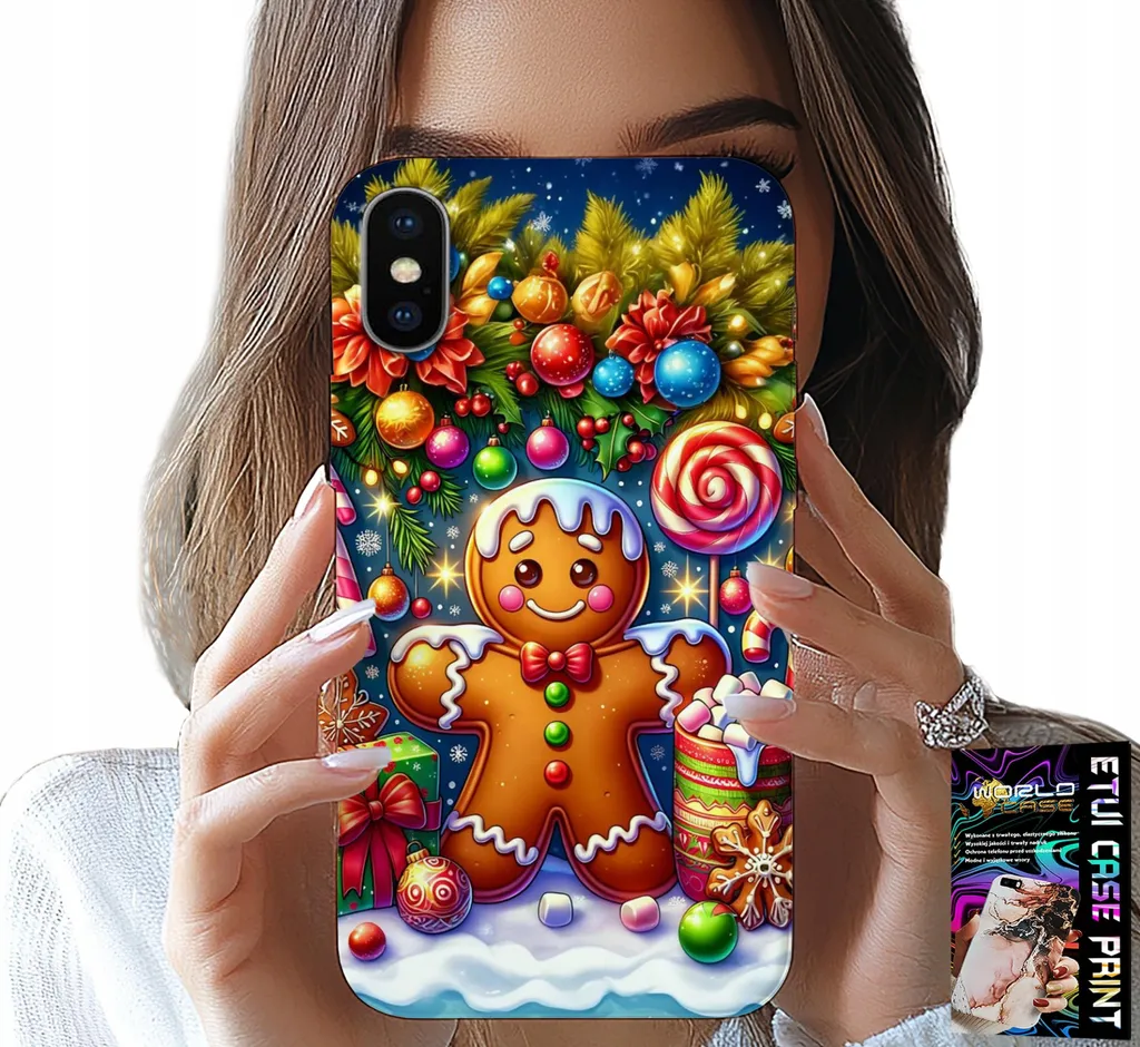 Regalo Natale iPhone Xs Max - Custodia Pan di Zenzero e Vetro Temperato