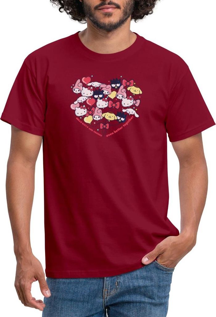 Spreadshirt Hello Kitty And Friends Ballons Männer T-Shirt, S, Ziegelrot