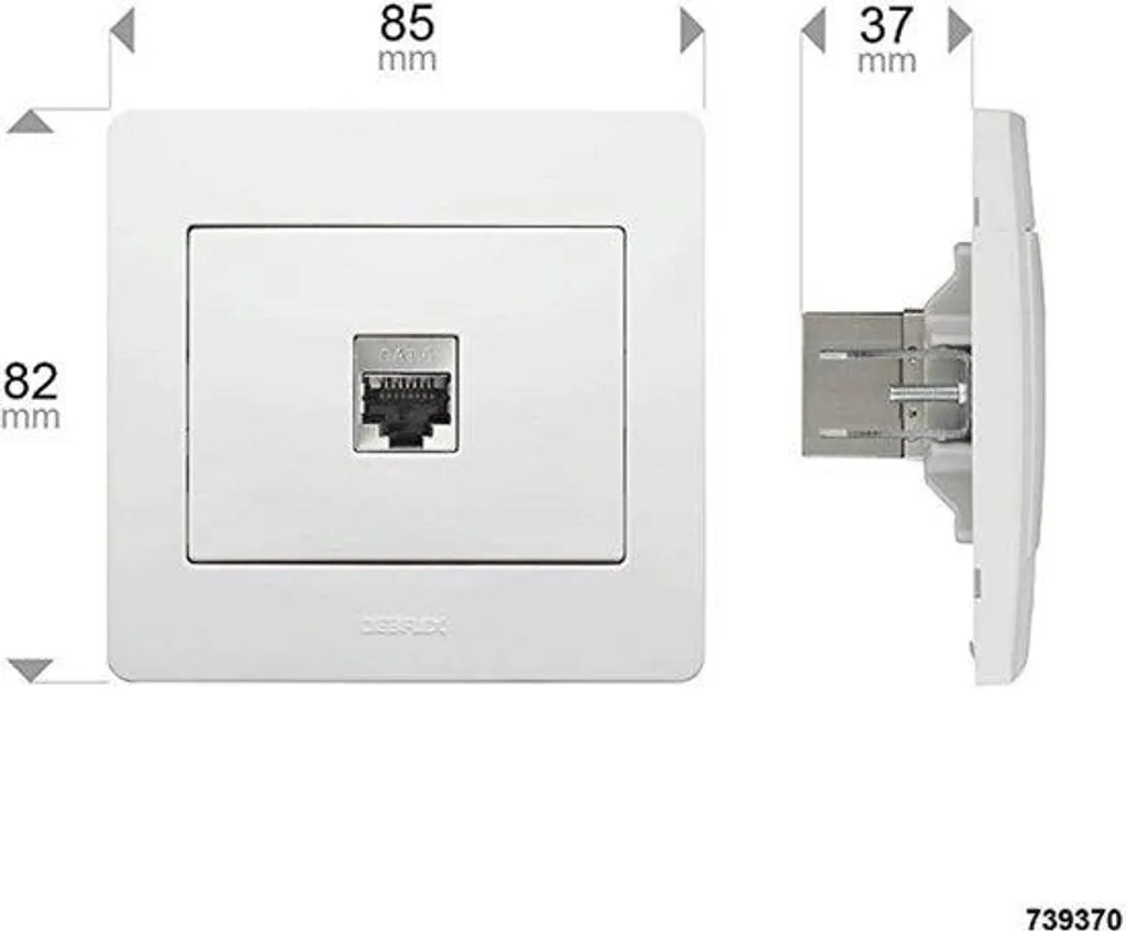 Prise réseau universelle saillie boîtier RJ45 Cat6 universel blanc