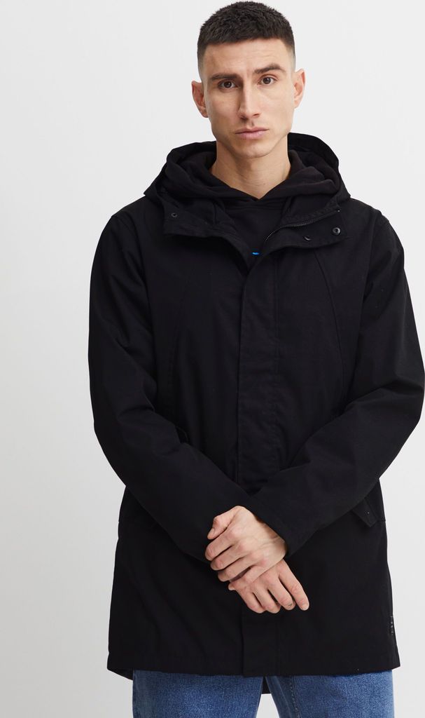 !Solid SDElan Herren Übergangsjacke Herrenjacke jacke Regenmantel mit Kapuze und Reißverschluss mit Druckknopfleiste unifarben Regular Fit Robust...