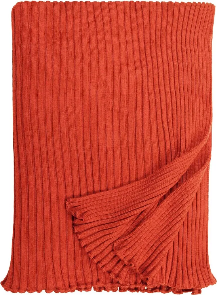 Sciarpa Eagle a Maglia Terracotta - 100% Lana d'Agnello Superfine