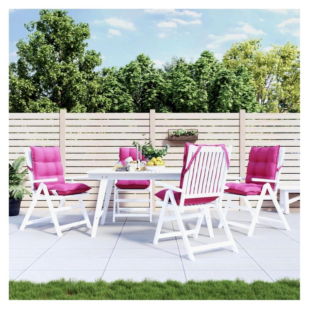 Niedriglehner-Auflagen 4 STK. Rosa Oxford-Gewebe, Liegenauflage, Auflage für Gartenliege, Sitzkissen für Gartenmöbel, Bankauflage, Stuhlauflage ...