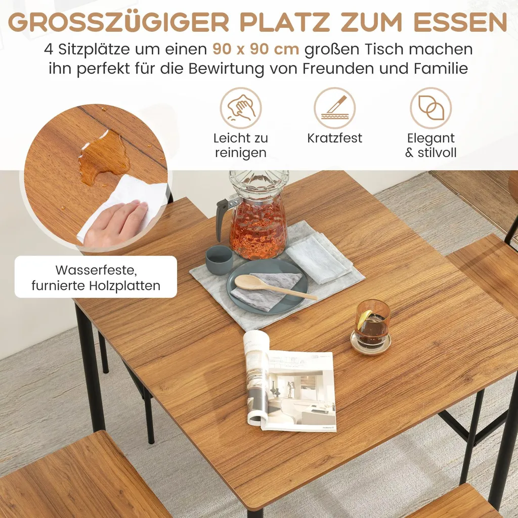 Set de table haute et tabourets encastrables pour manger dans petit espace - 5
