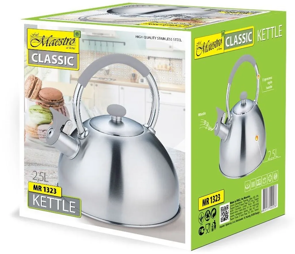 Bouilloire sifflet inox 2,5 l : fini l'oubli de l'eau sur le feu !