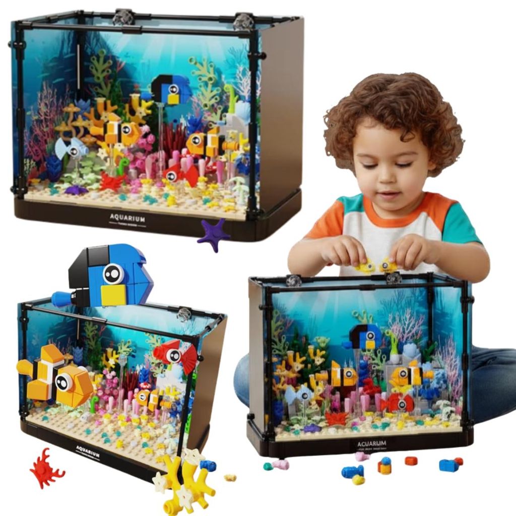 Kit de construction d'aquarium LED avec des figurines Image du produit 