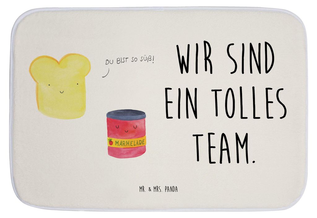 Mr. & Mrs. Panda duschmatte Toast Marmelade - Weiß - Geschenk, Süß, Küche Deko, Duschvorleger, Badezimmerteppich, Brot, fußmatte bad, Lustige ...