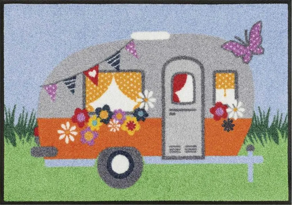 Paillasson tissé HAPPYPING motif fresco tapis d'entrée résistant 40x60cm