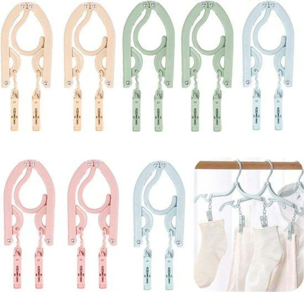 Cintre de voyage pliable lot de 8 cintres gain de place avec pinces jupes