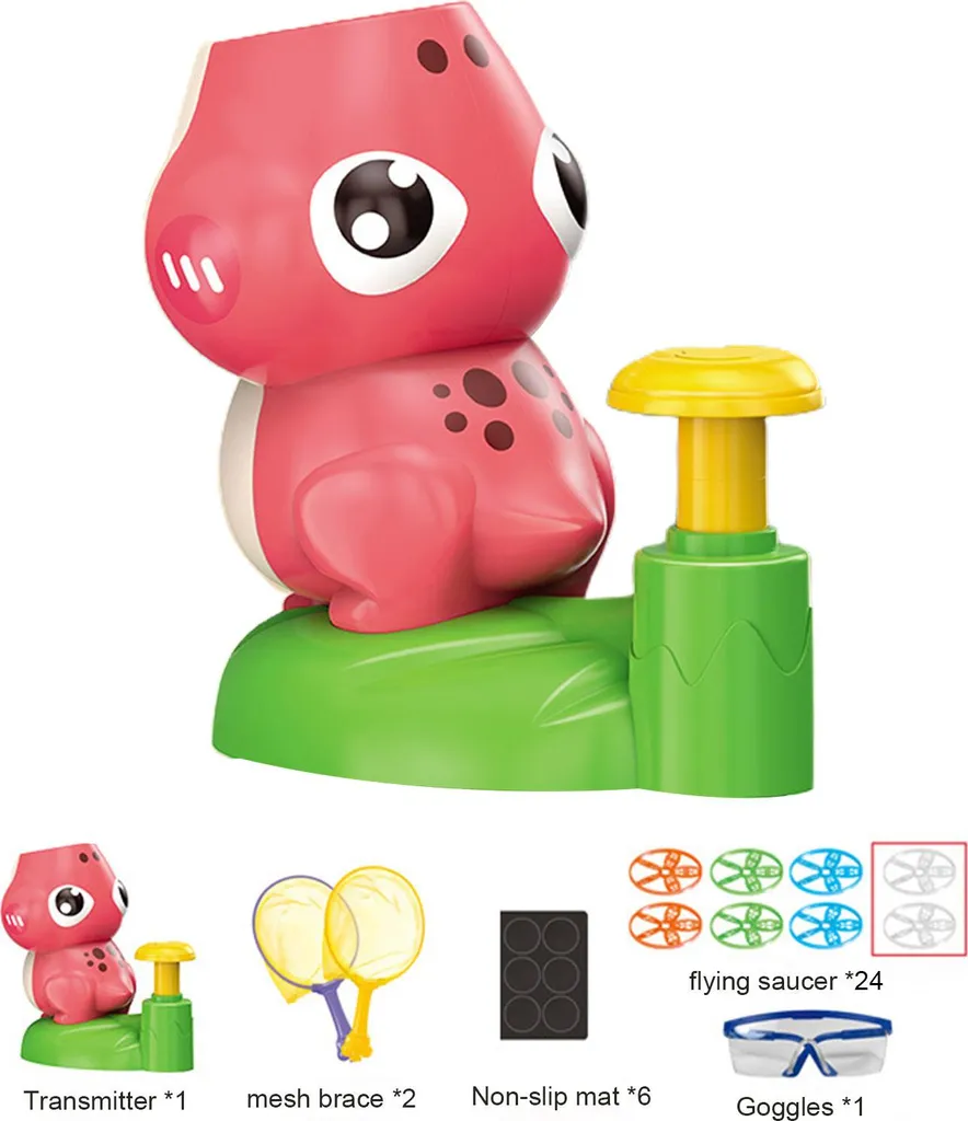 Jeu de Lancement de Disque à Pied Jouet Interactif Enfant Rose 24 Pcs
