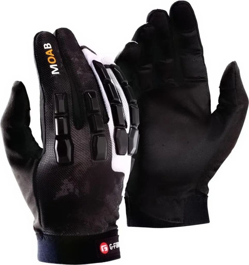 Gants VTT G-FORM Moab Trail Noir Blanc antichoc avec protection souple