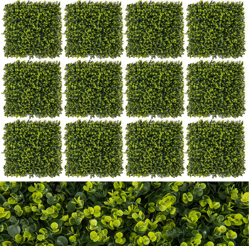 Mur de Plantes Artificielles Anti-UV Panneaux de Buis Décoratifs 50x50cm