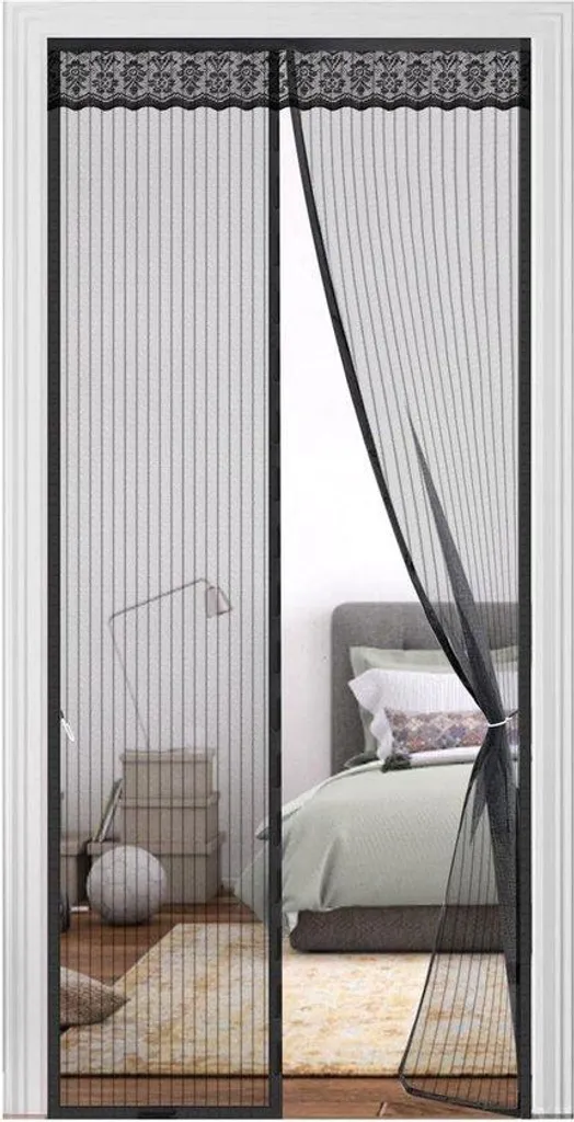 Rideau moustiquaire aimanté pour porte 90x210 cm - Voile anti-insectes