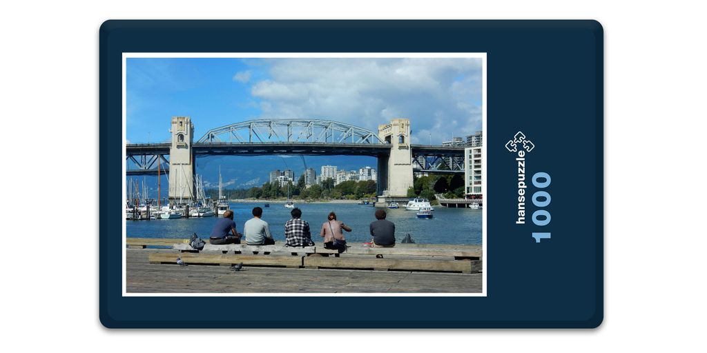 hansepuzzle 15173 - Burrard Street Bridge Puzzle, 1000 Teile, Orte, 60,0 x 46,0cm mit hochwertiger Aufbewahrung, Kartonbox & Beutel