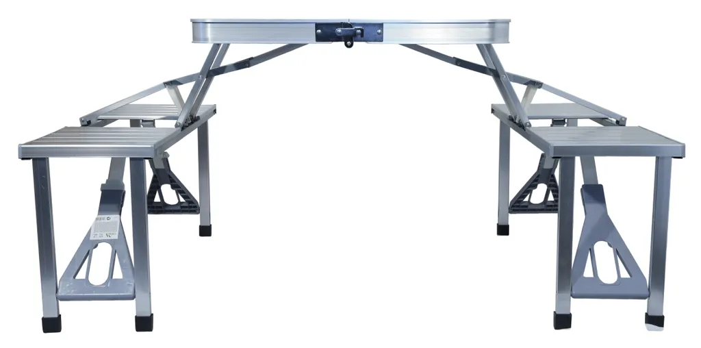 Table de camping pliante en aluminium avec tabourets compacts - 2
