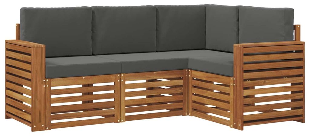 vidaXL Sofagarnituren 4 pcs Natur und Anthrazit Massivholz Akazie