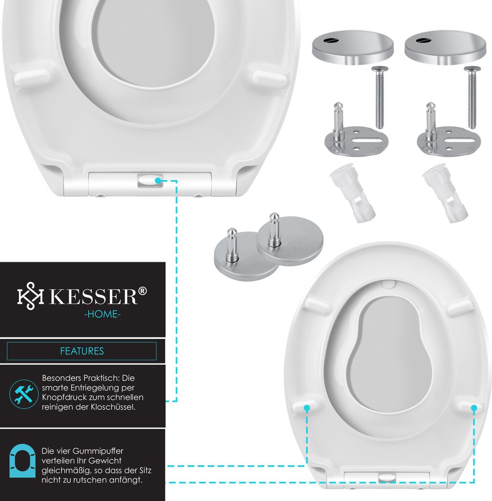 KESSER® WC Sitz mit Absenkautomatik Toilettendeckel Produktbild 3