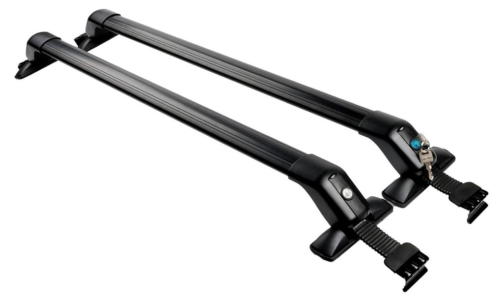 2 Stück Dachträger für Fahrzeuge ohne Reling, universeller Dachgepäckträger aus Aluminium, Querträger mit Schlössern, 75 kg Tragkraft für F...
