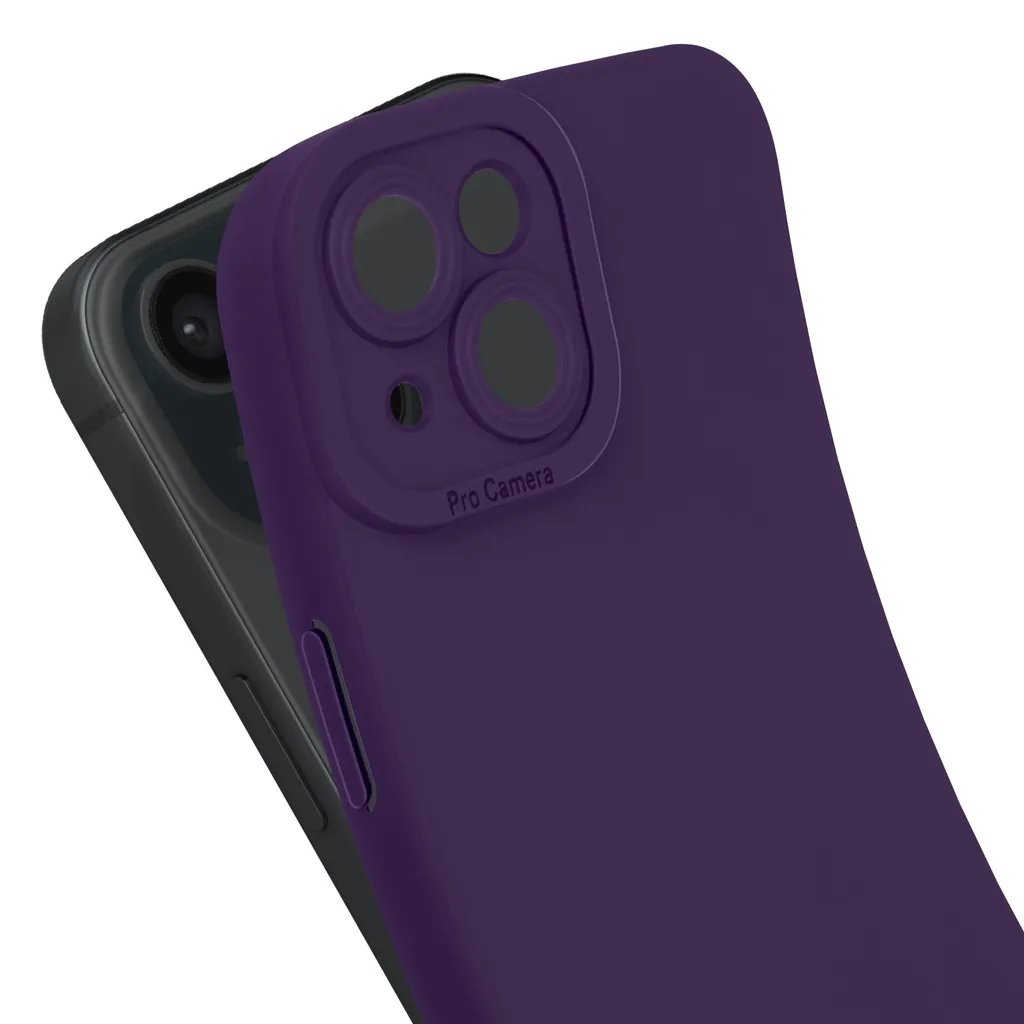 Custodia Avizar iPhone 15 Plus Professionale Silicone Viola Scuro - 6