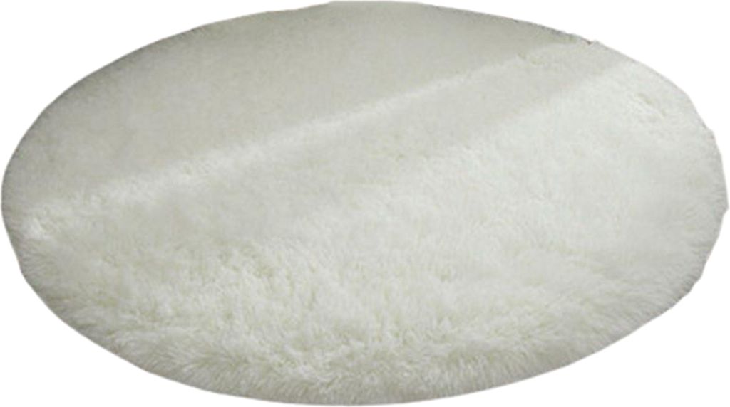 Superweicher, r, runder, flauschiger Teppich mit rutschfester Unterseite, bequemer Plüsch, 80 cm, einfarbig, für Schlafzimmer und Kinderzimmer