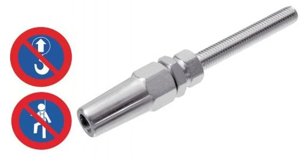 Terminaison Filetée Sertissage Manuel Pas à Gauche M10 D-Work Inox A4 - 3