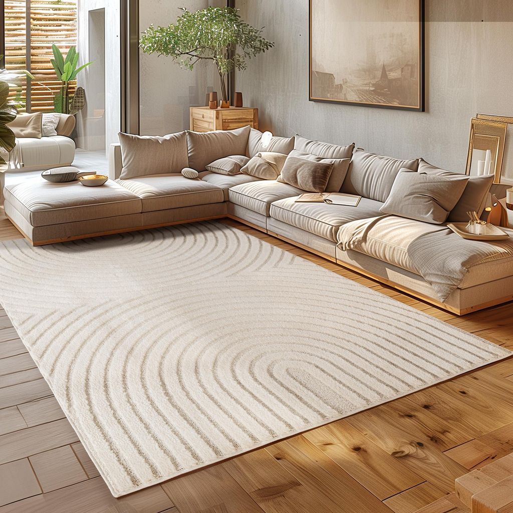 Homebyhome Hochflor Teppich Wohnzimmer Skandinavische Boho Design 3D Optik Teppich Shaggy Flauschig Weich, Grösse: 200x290 cm