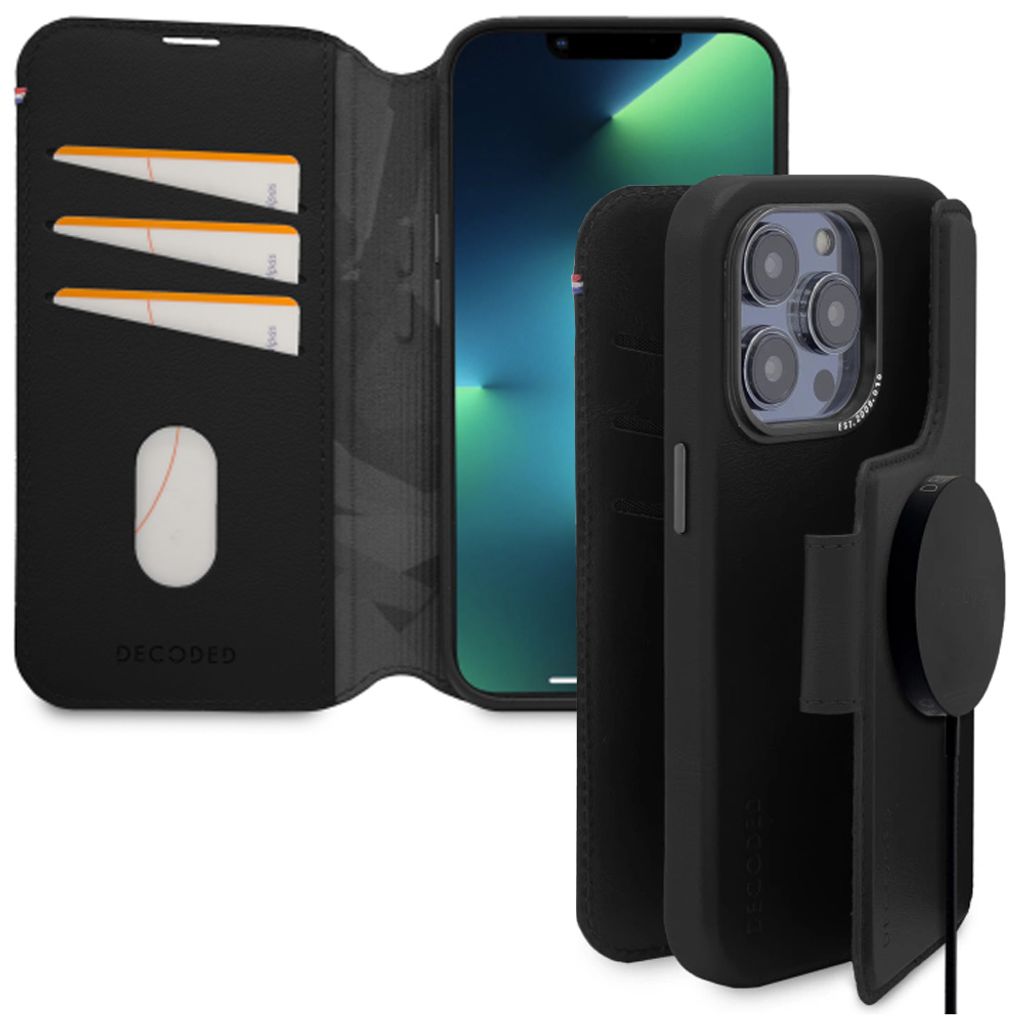 Decoded Leather Detachable Wallet iPhone 14 Pro Black Produktbild 