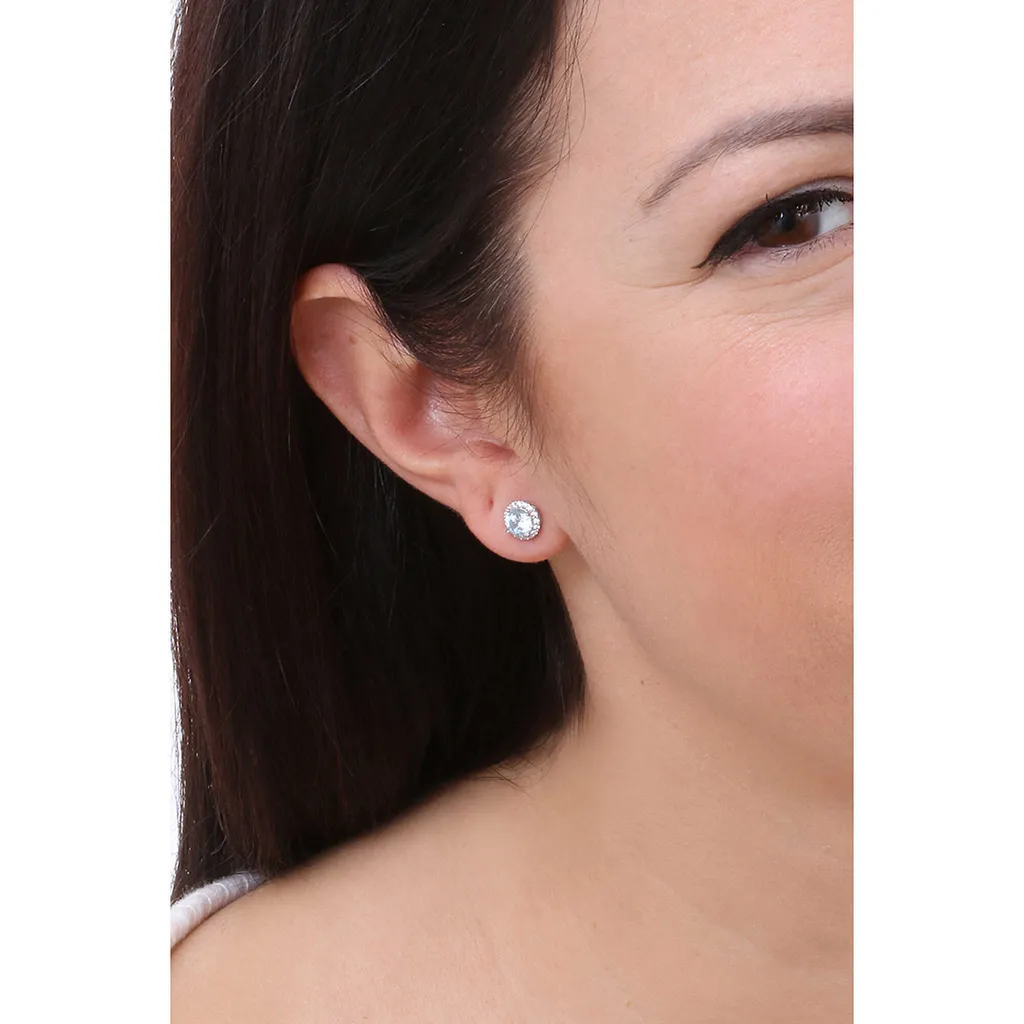 Orecchini a bottone Collezione Argento Amen Diamante - donna - 2