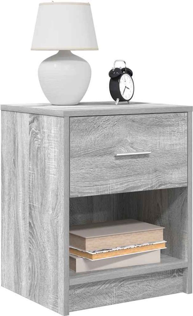 vidaXL Nachttische 2 Stk. mit Schublade Grau Sonoma 40x34x50 cm