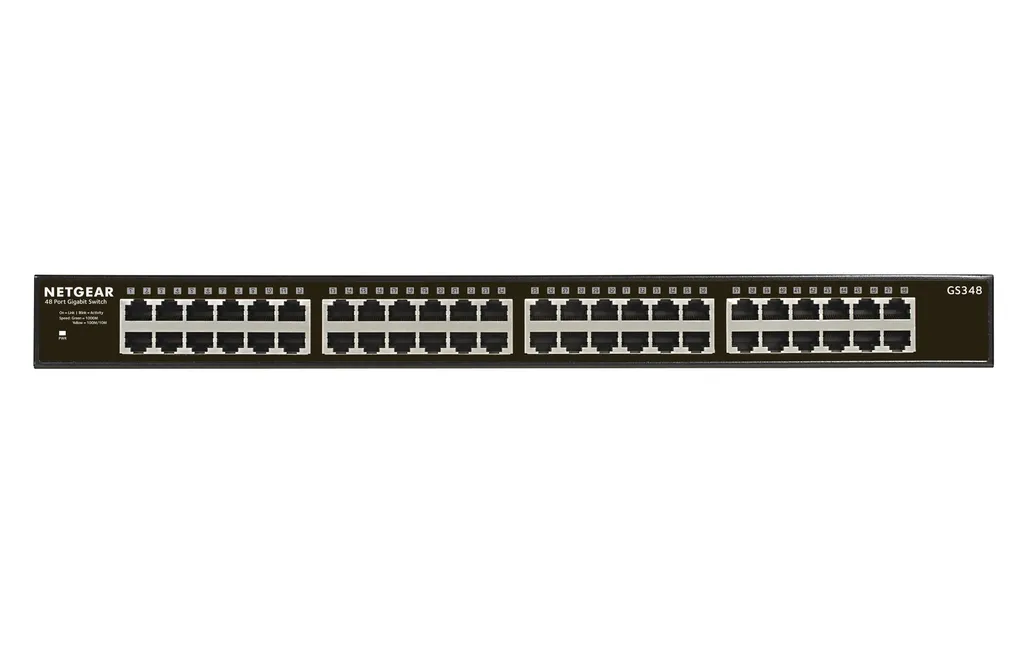 Commutateur Réseau 48 Ports Gigabit NETGEAR GS348 pour Baie Informatique