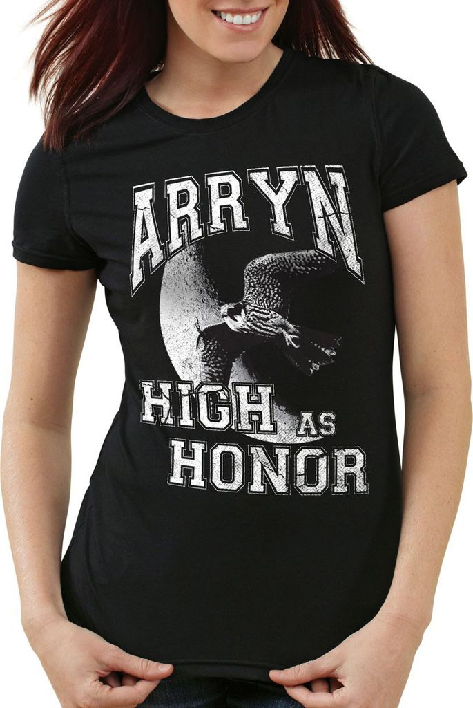 style3 Arryn - High as Honor College Damen T-Shirt, Farbe:Schwarz, Größe:2XL
