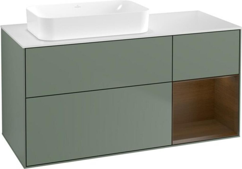 V&B Waschtischunterschrank Finion 120x60 cm, Reg re wal ven, Oli. m Lac