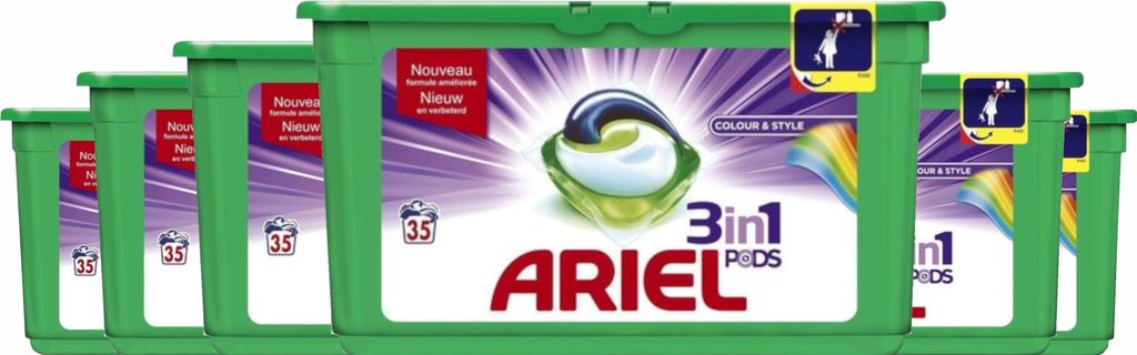 Ariel 3in1 PODS Color & Style - 6 Monate Box 210 Wäschen - Produktbild 