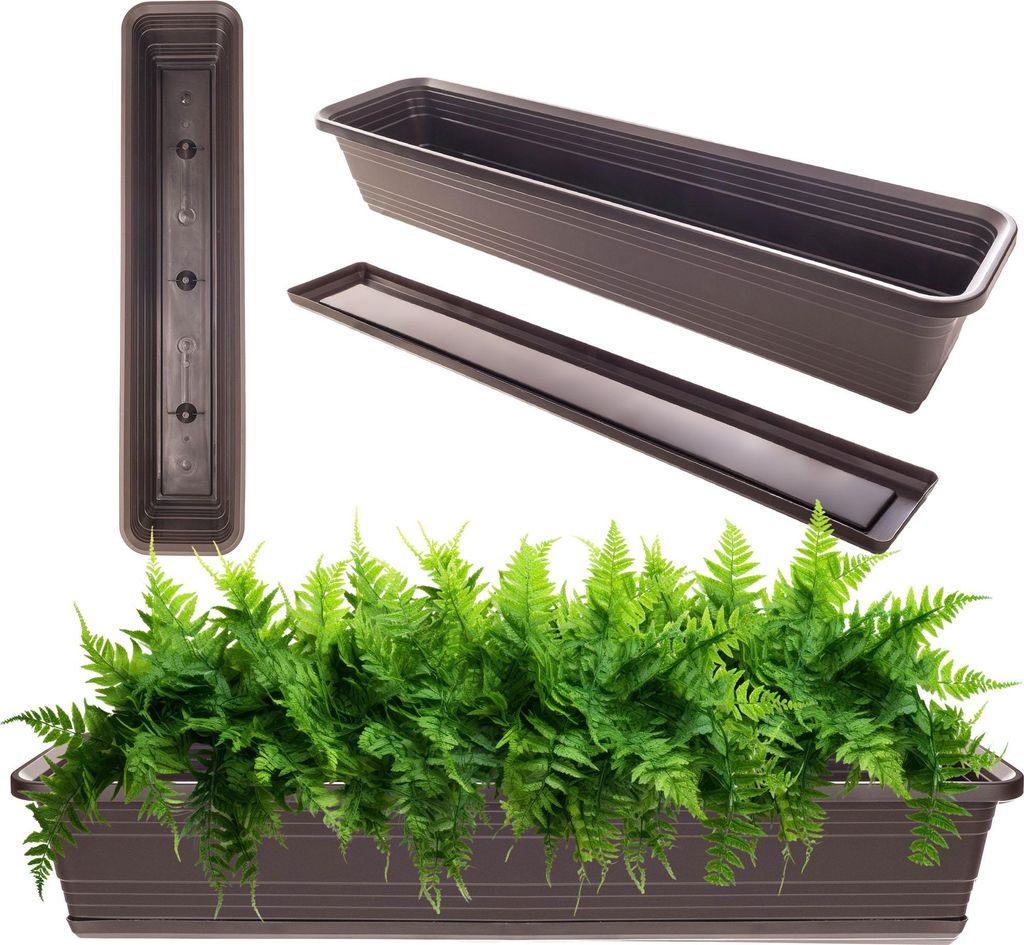 KADAX Balkon Blumentopf Box Blumentopf 80cm + Mokkaständer