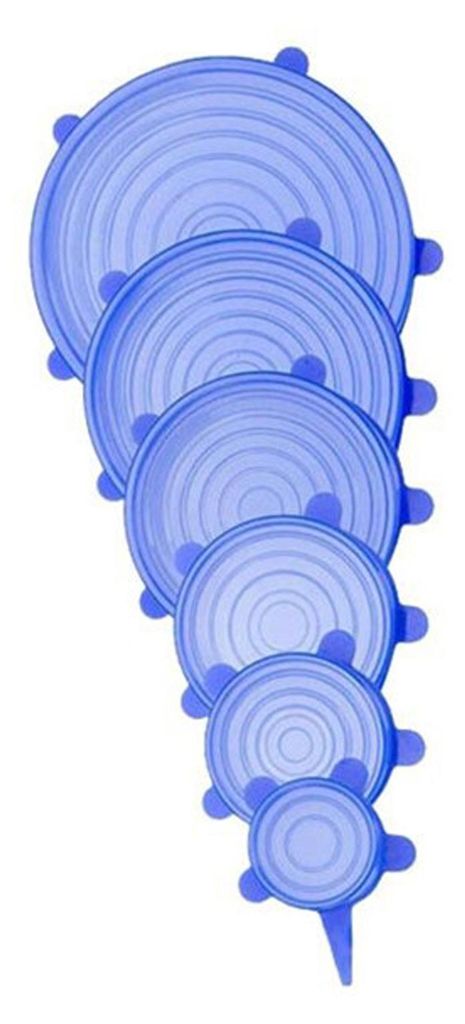 6 Stück dehnbare Silikondeckel, wiederverwendbare Lebensmittelabdeckungen, auslaufsichere Schüsseldeckel, universelle flexible Deckel für Schüs...