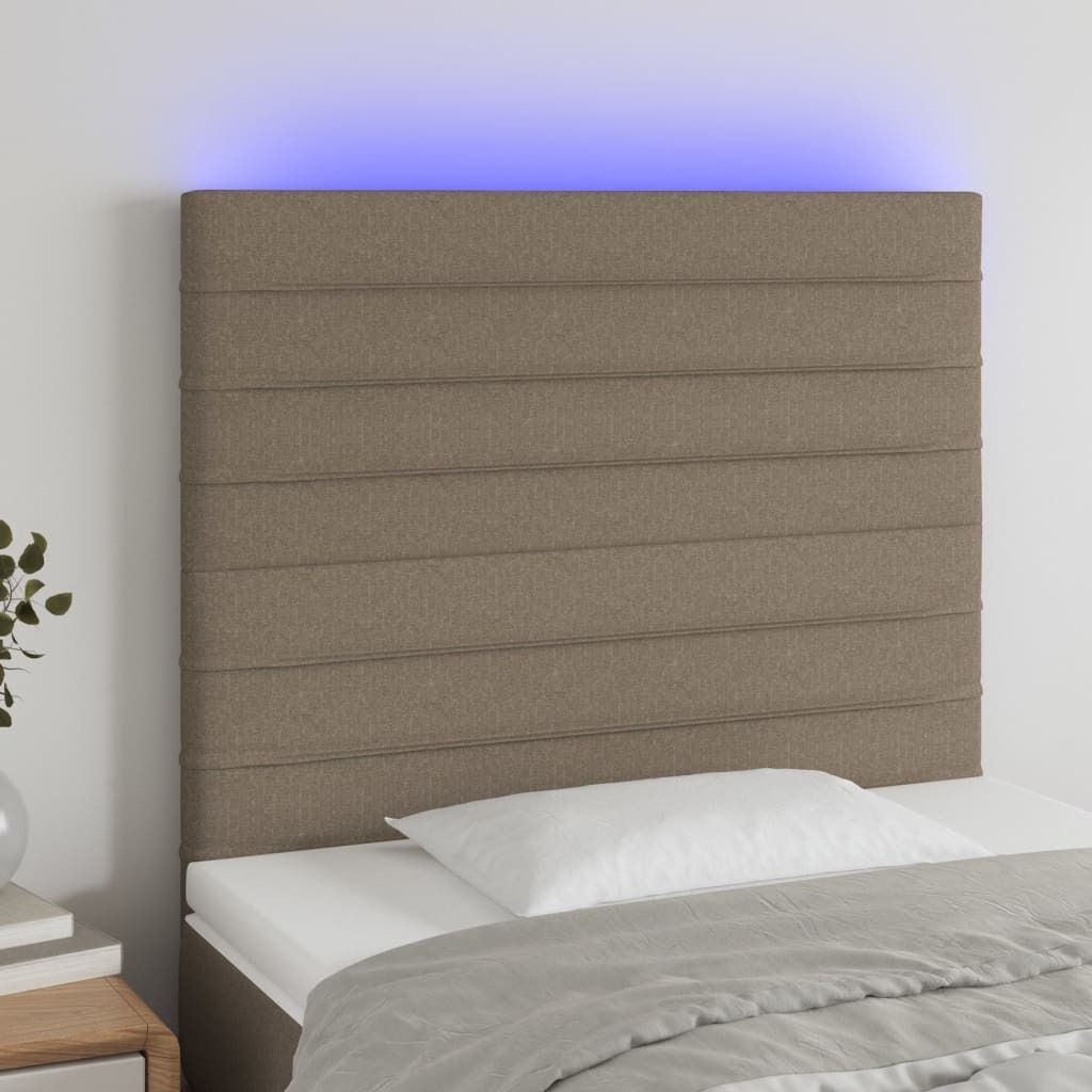 Maison Exclusive - LED Kopfteil Taupe 90x5x118/128 cm Stoff