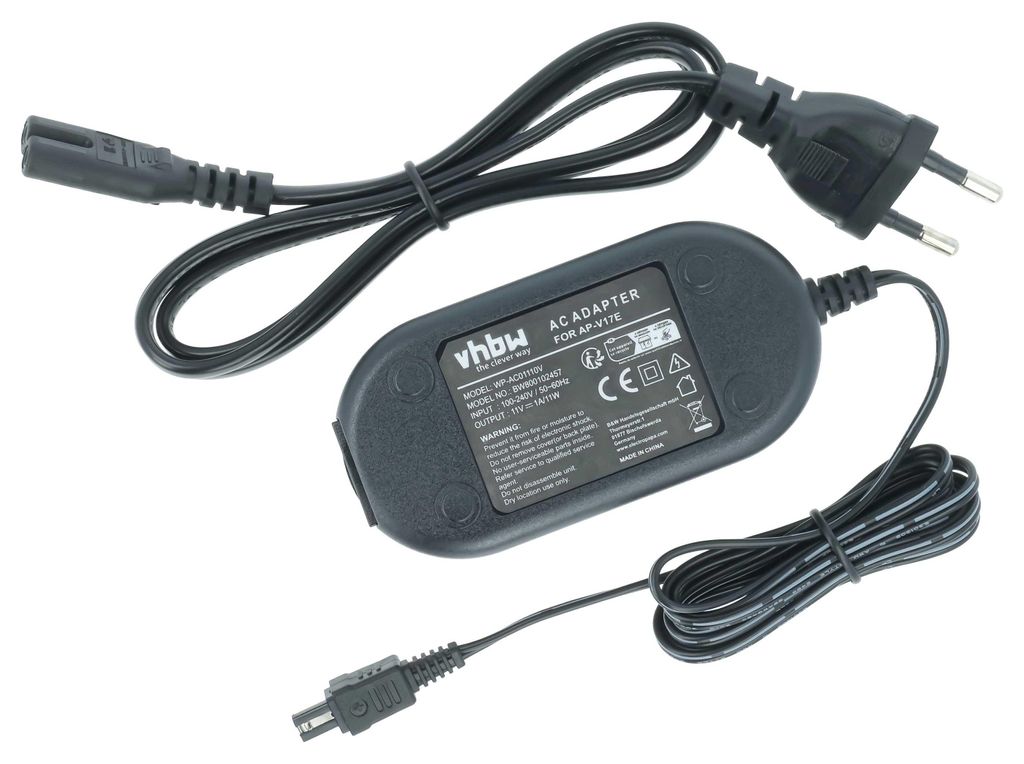 vhbw Netzteil kompatibel mit JVC GR-AX890US, GR-AXM17US, GR-AXM17U, GR-AXM18U, GR-AXM18US, GR-D168, GR-D168U, GR-D168US Kamera, Digitalkamera, 2m