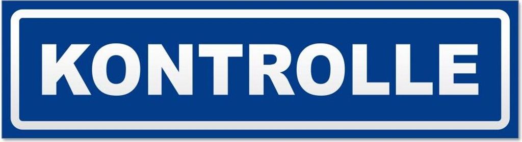 Kiwistar Kontrolle invertiert Magnetschild Schild magnetisch - 45cm Verkehrsblau - Magnetfolie für Auto PKW Kfz