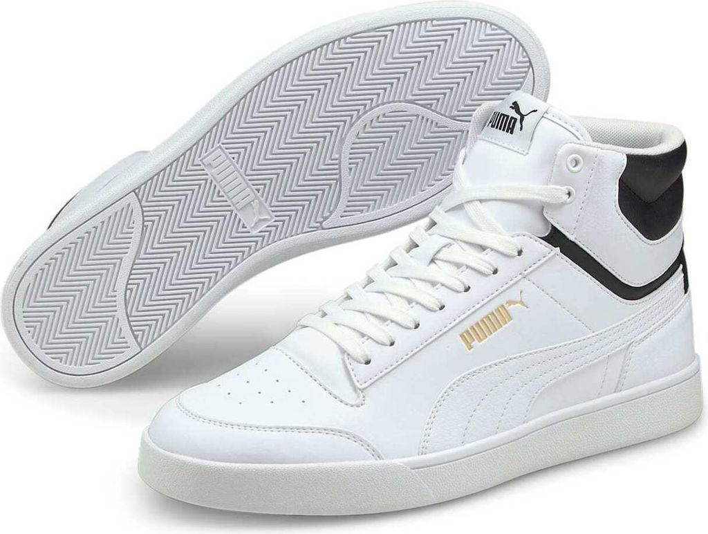 Puma Shuffle Mid White White Black Gold Größe EU 37,5 Normal