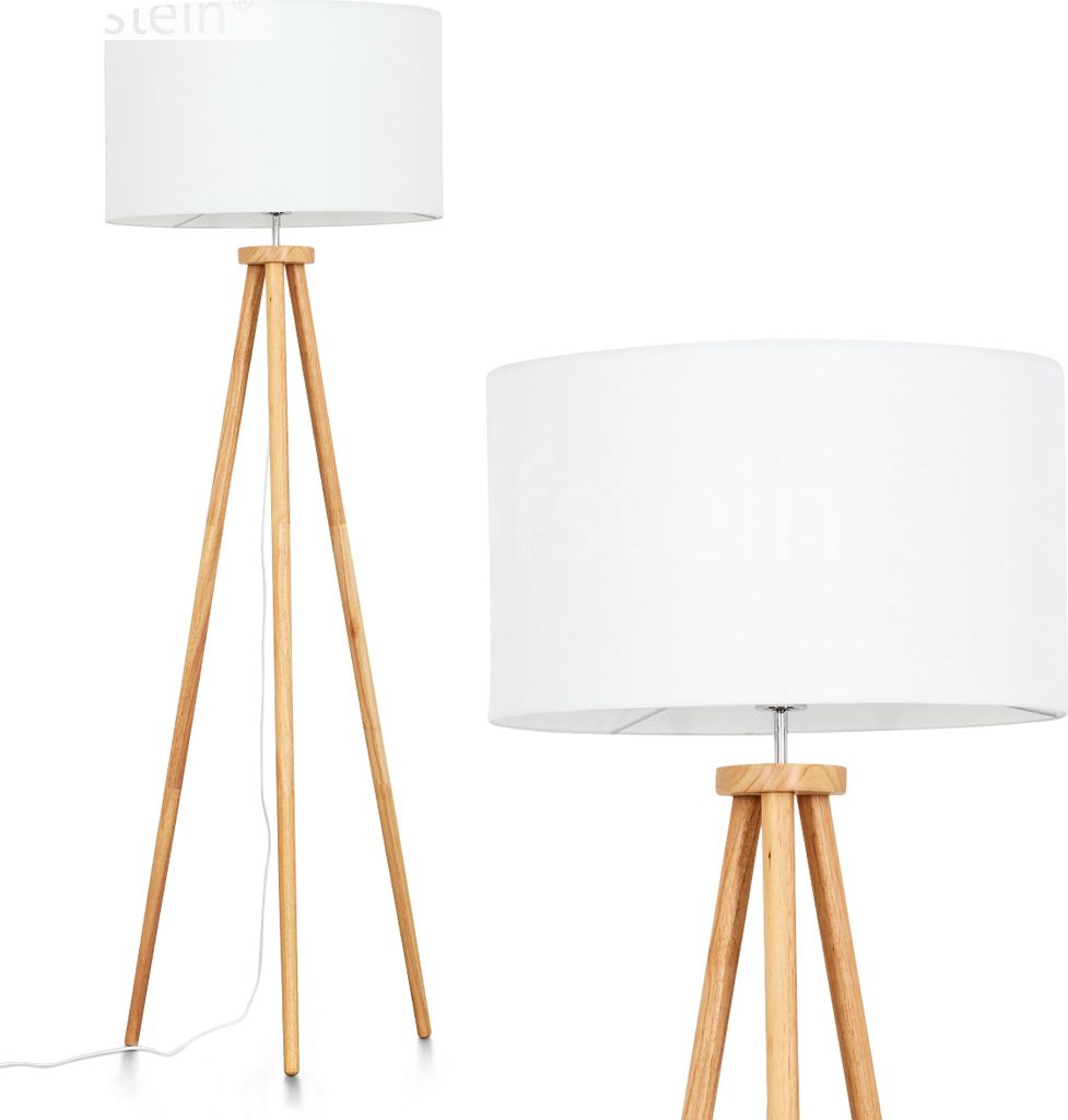 Chioggia Stehlampe aus Holz/Stoff in Naturfarben/Weiß