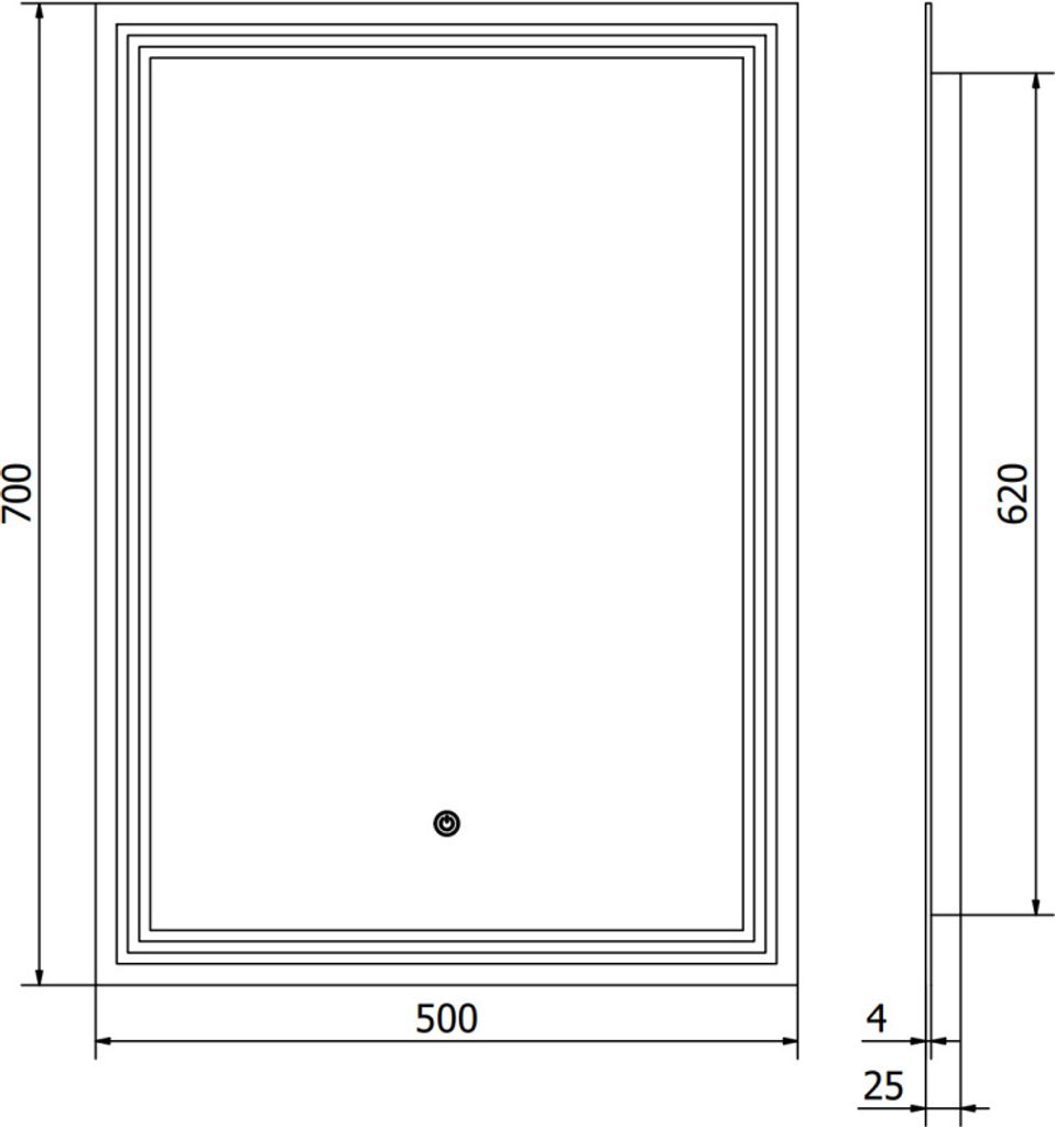 Mexen Taco podsvícené koupelnové zrcadlo 50 x 70 cm, LED Obrázek produktu 6