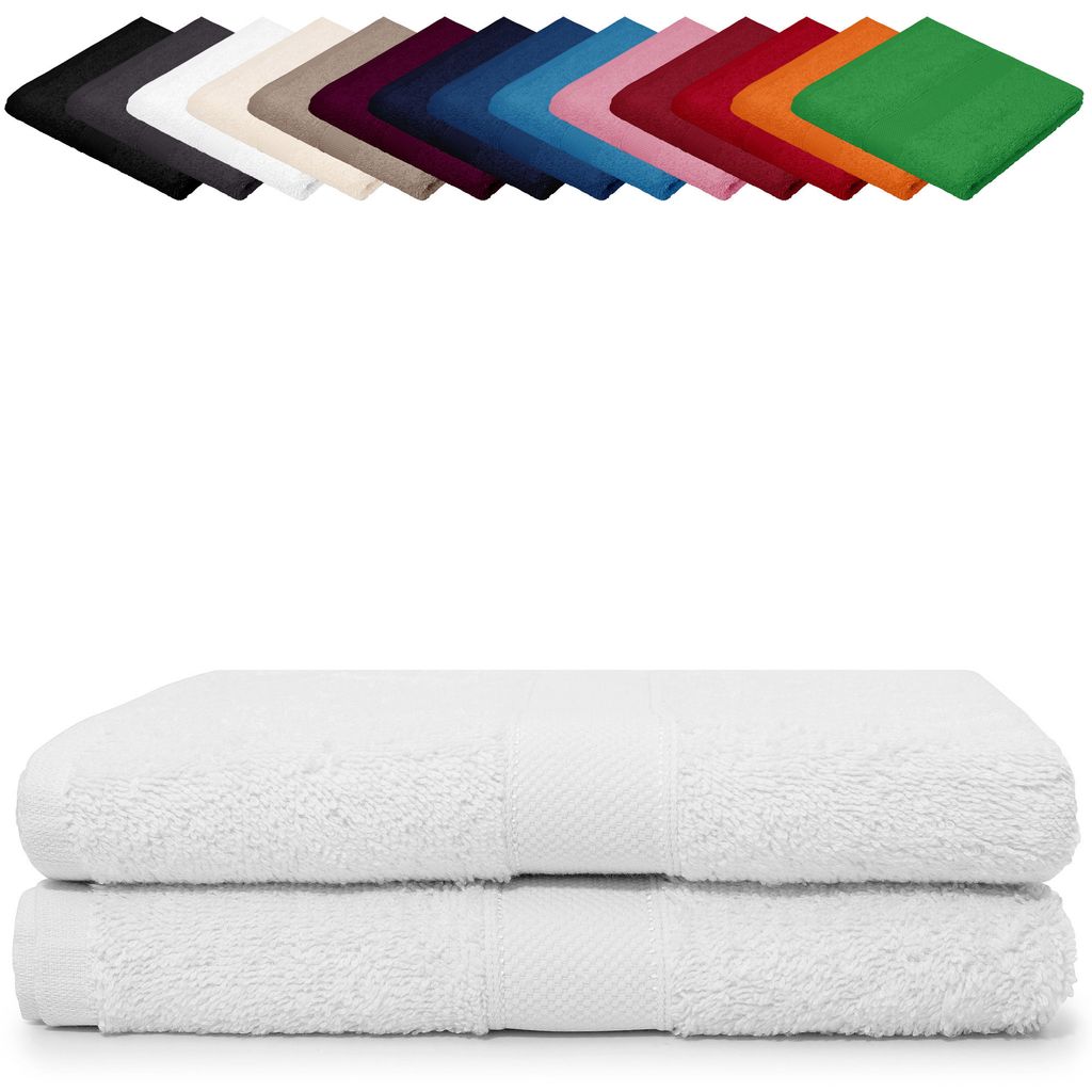 DOPPELPACK Gästetücher 30x50 cm Gästehandtücher Kinderhandtücher Babyhandtücher 100% Baumwolle, Farbe: Weiß