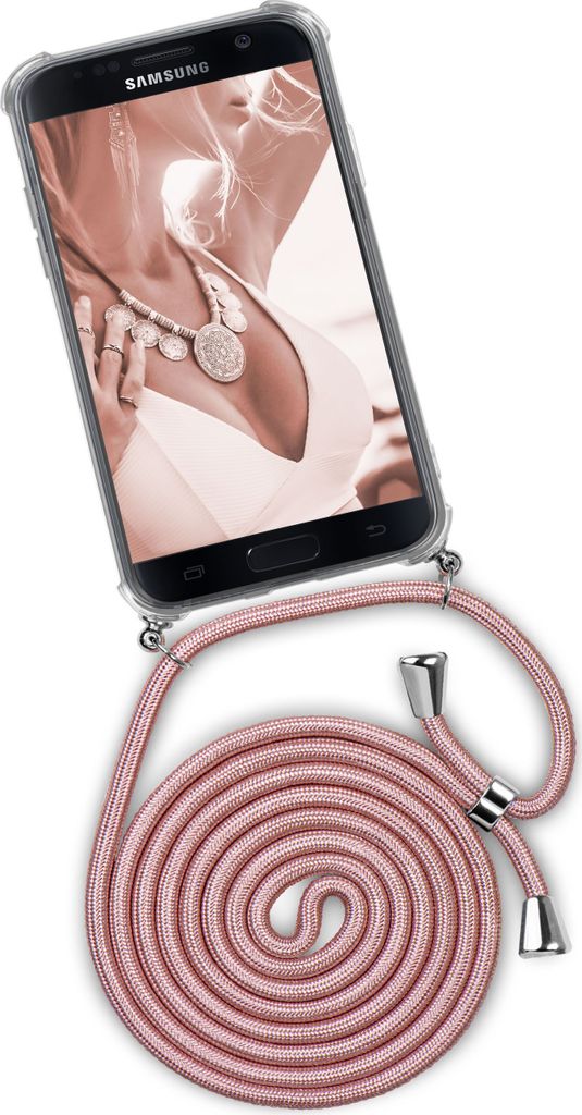 TWIST-Case + TWIST-Cord für Samsung Galaxy S7, Farbe:Shiny Blush (Silber)