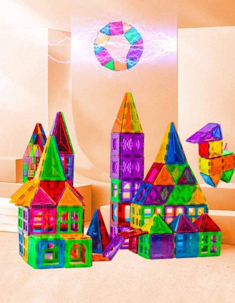Magnetická stavebnica pre deti sada 112ks - Magnetic Tiles Obrázok produktu 5