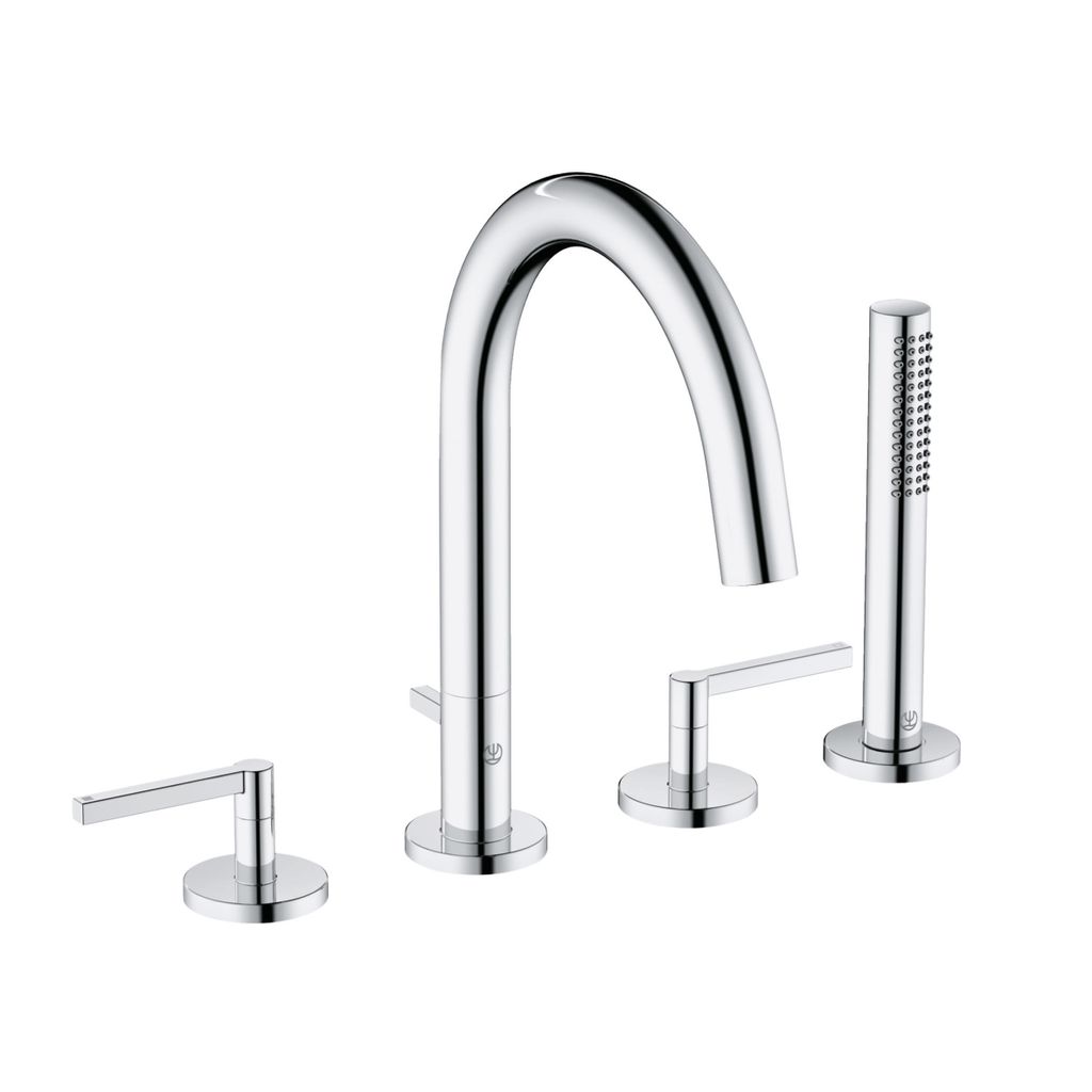 KLUDI NOVA FONTE PURISTIC Wannenfüll- und Brausearmatur, Standmontage, Vierloch-Fliesenrandmontage, 204250515